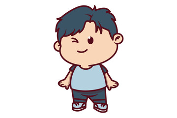 Cute Boy Winking Illustration