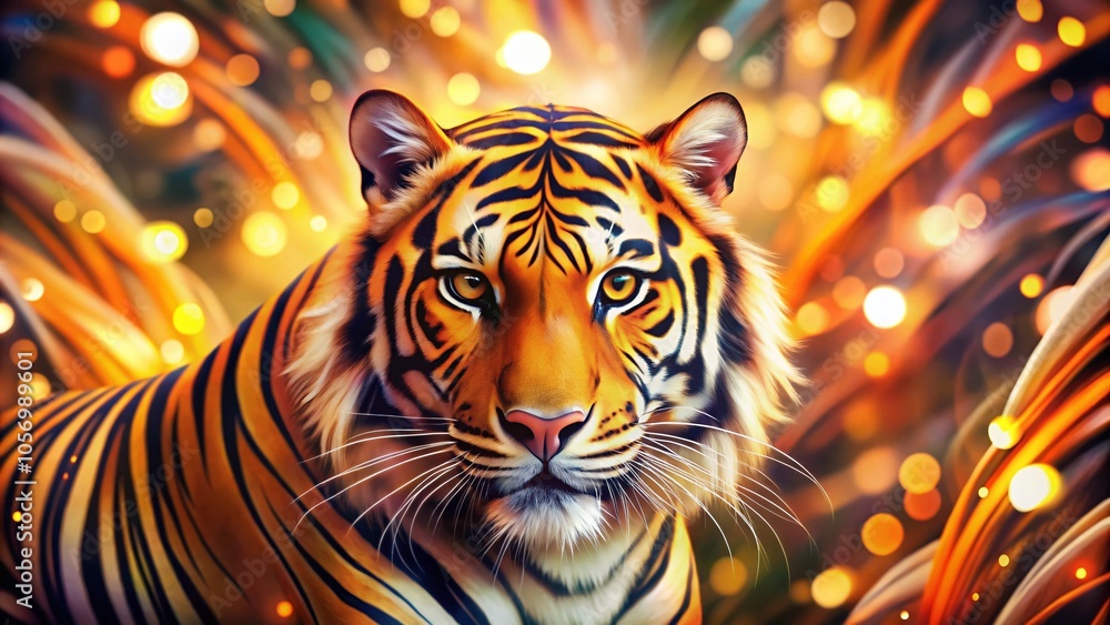 Aufkleber abstract tiger stripe pattern with bokeh effect for vibrant backgrounds and creative designs