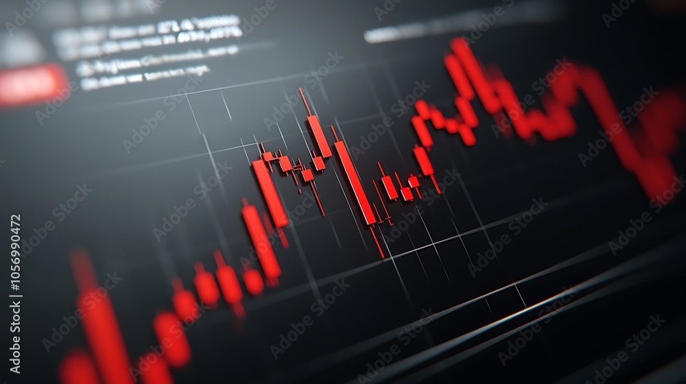 Poster understanding market trends analyzing the decline in stock prices with graphical data representation