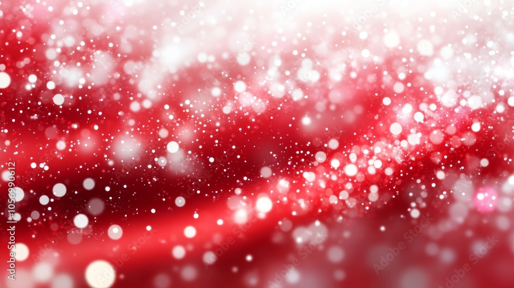 Poster abstract christmas background with sparkling bokeh lights. bright red and crisp white with peppermin