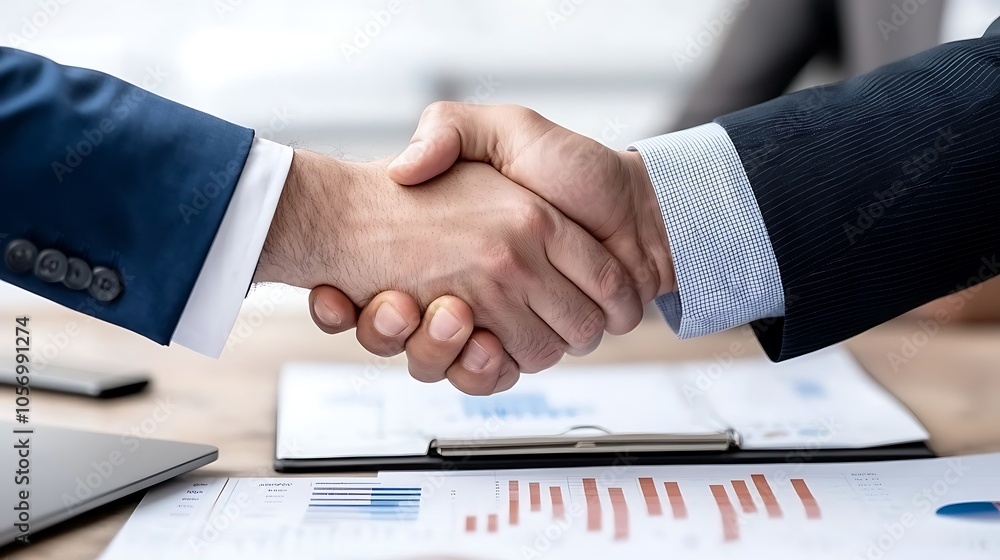 Poster building partnerships through a handshake the power of collaboration in business transactions and ne