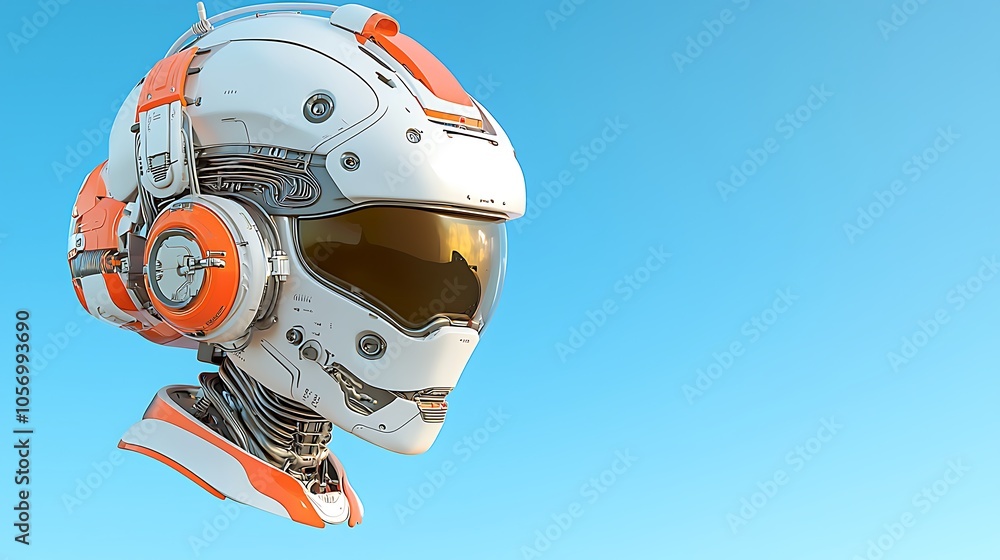 Aufkleber futuristic space helmet design a glimpse into advanced technology and innovative aesthetics in moder