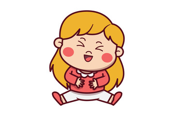 Cute Laughing Girl Illustration