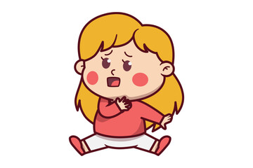 Cute Girl Surprised Illustration