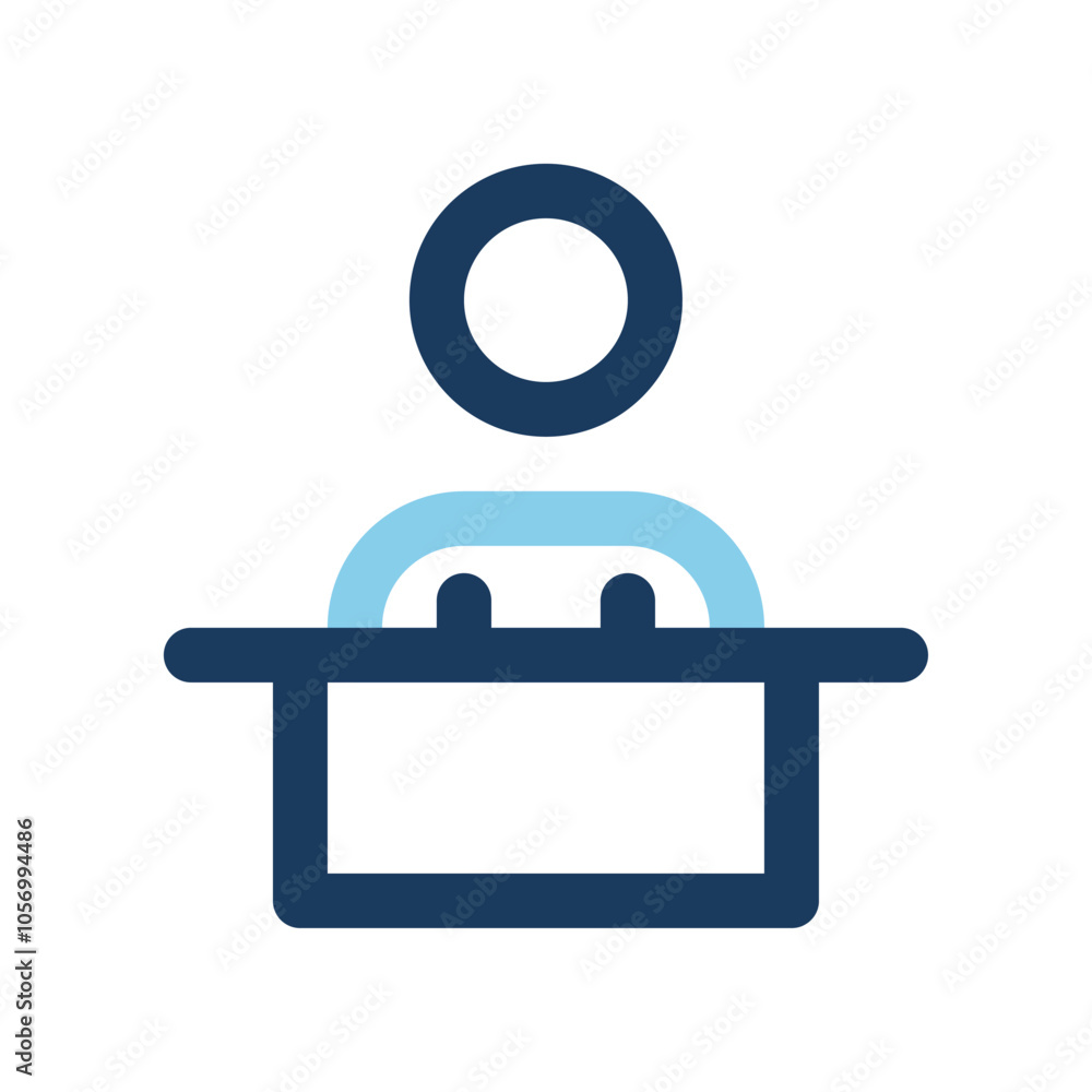 Poster conference table icons office color line for application interface, can be for website, ui and mobil