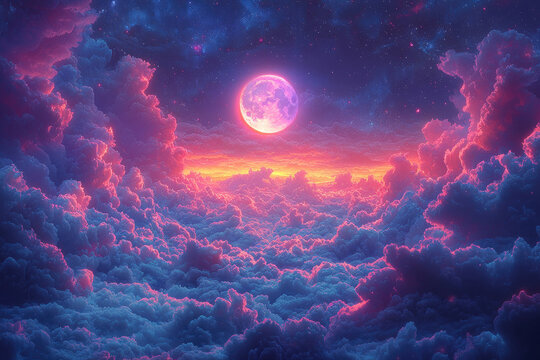 mon lit up futuristic fantastical