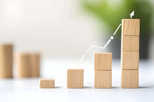 Disciplined Wooden Block Stacking Illustrating Structured Business Growth Vision and Strategy