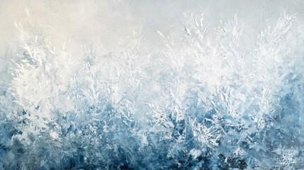 Abstract Winter Landscape with Frost and Snow