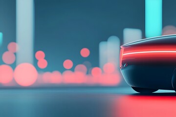 Premium and Futuristic Red Car in Sleek Urban Setting Showcasing Luxury Tech Innovation