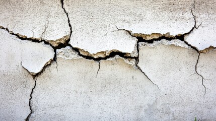 Fototapeta premium Close-up of old concrete wall with visible roughness and cracks, showcasing an industrial, raw aesthetic.