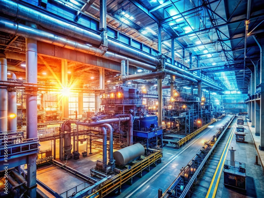 Poster ai-powered predictive maintenance system in high-tech industrial setting for enhanced efficiency and