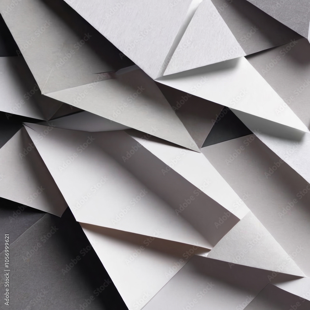 Poster modern geometric composition featuring overlapping angular shapes creating an intriguing pattern wit