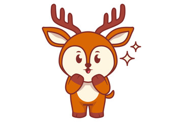 Cute Deer Amazed with Sparkles Illustration