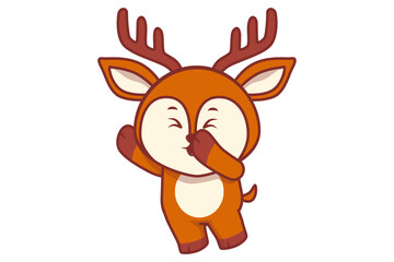 Cute Deer Jumping Illustration