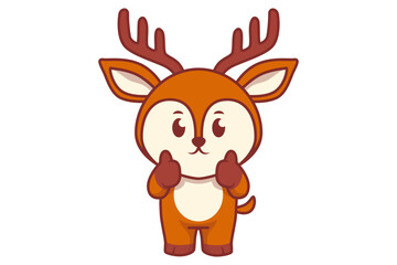 Cute Deer Giving Thumbs Up Illustration