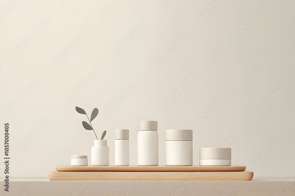 Poster balanced product lineup with varying price points on neutral shelf display