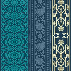 wedding card design, traditional paisley floral pattern , royal India	