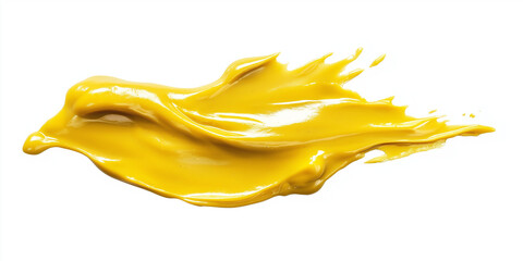 Yellow American Mustard on white Background