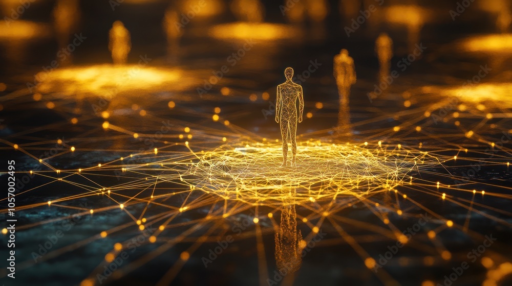 Poster a digital representation of interconnected individuals within a network.