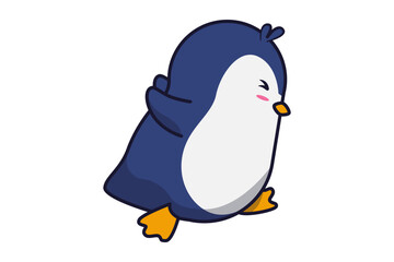 Cute Penguin Running Illustration