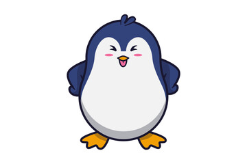 Cute Penguin Is Sticking Out its Tongue Illustration