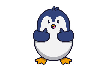 Cute Penguin Giving Thumbs Up Illustration