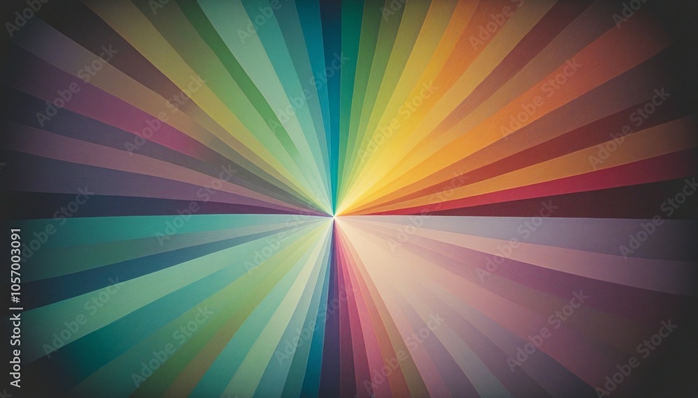 Poster retro spectrum beam on textured grainy background