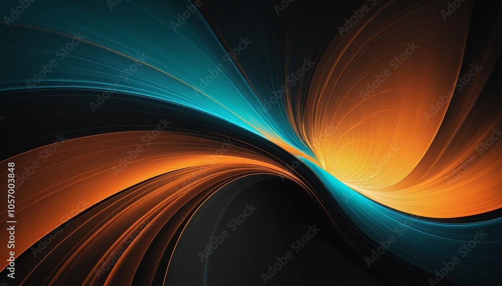 Poster vibrant teal and orange gradient swirl with dark textured background for web design