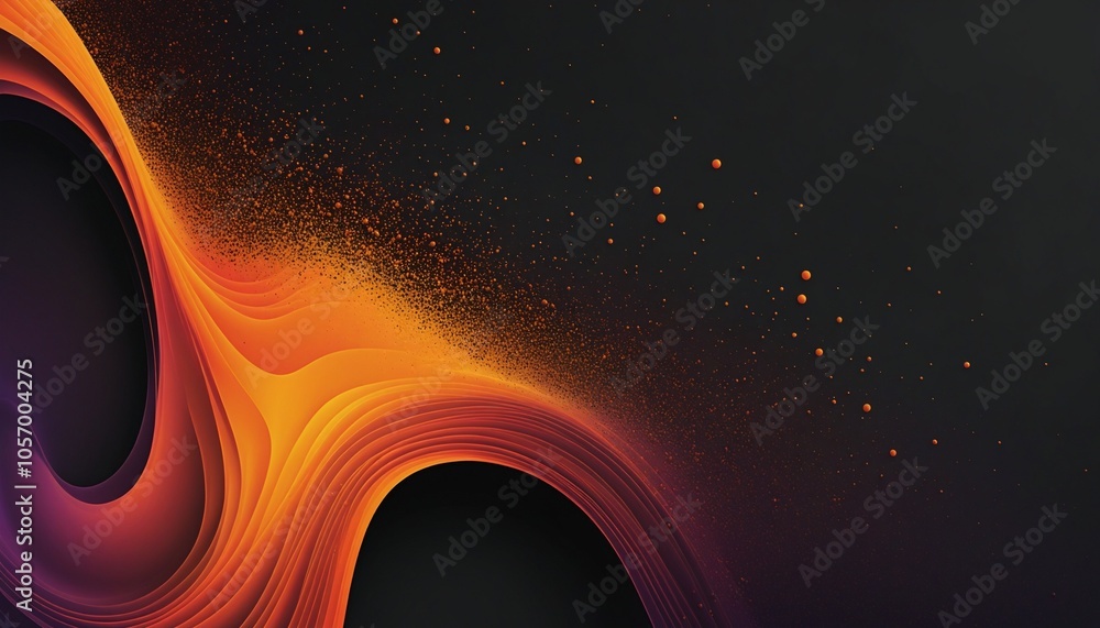Poster vibrant dark color gradient abstract wave with luminous texture and grainy noise effect
