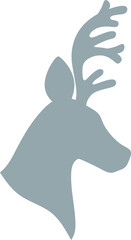 Reindeer Graphic, Stag with Antlers Silhouette 