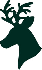 Reindeer Graphic, Stag with Antlers Silhouette 