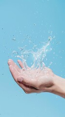 Fototapeta premium Doctor's hands washing, water splash close-up