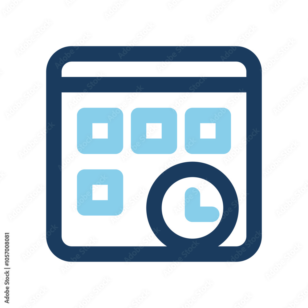 Poster schedule icons color line symbols of time, calendar and date. can be used for websites, ui and mobil
