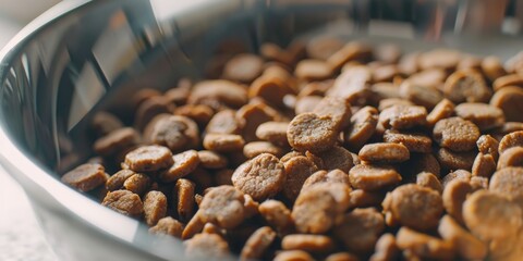 Close-up of assorted dog biscuits in a bowl