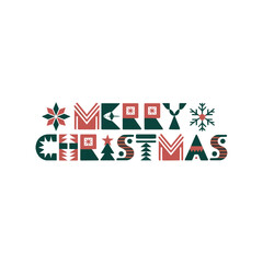 Fototapeta premium Festive Merry Christmas Word Art PNG for Social Media Graphics