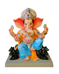 Ganesh sculpture, Lord Ganpati, Ganesha on white Background, Ganpati, happy Ganesh Chaturthi.