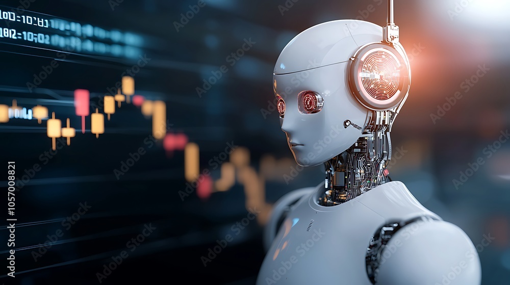 Poster exploring the intersection of artificial intelligence and financial markets a look at robotic innova