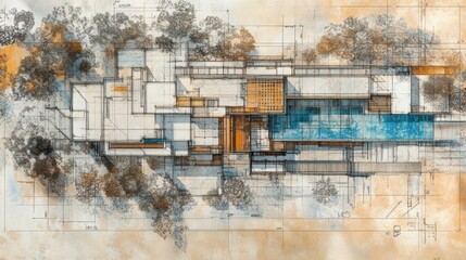 Architectural Design of a Modern House with a Pool