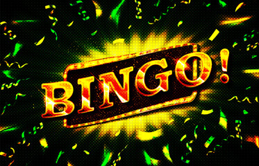 Realistic bingo game background composition