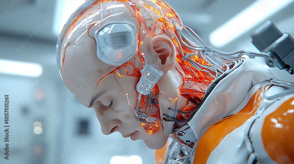Poster exploring the future a deep dive into human-like robots and their technological advancements in arti