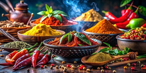 Fototapeta premium Bold Flavors: Embracing Courage in Culinary Adventures for Fearless Food Lovers