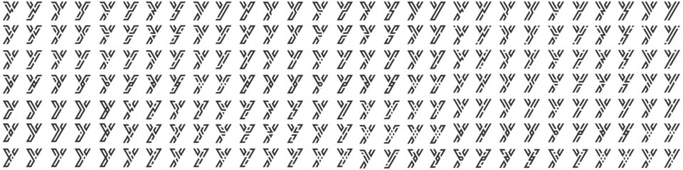 collection abstract letter Y logo design. modern logotype Y design with black color. vector illustration