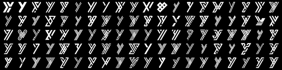 collection abstract letter Y logo design. modern logotype Y design with white color. vector illustration
