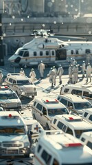 Illustrate the chaos of mass casualty incidents with realistic 3D models of triage and treatment areas