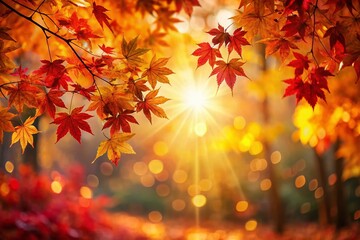 Captivating Autumn Bokeh: Vibrant Fall Foliage and Soft Focus Imagery for Seasonal Inspiration