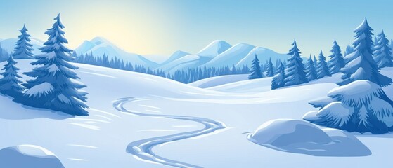 Obraz premium Serene Winter Wonderland in the Mountains
