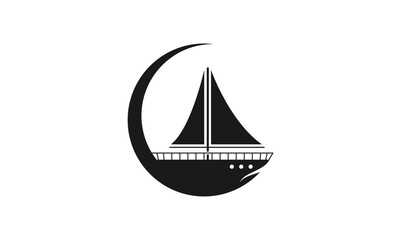 Sailboat simple icon design vector