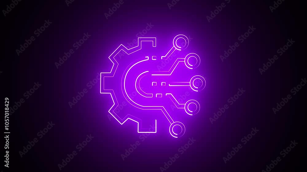 Poster connected gears with circuit lines.. concept animation of business automation, connection. animated 