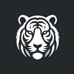 white tiger head logo minimalist