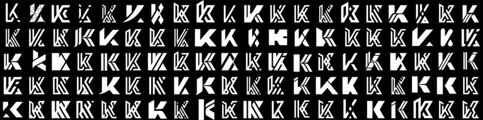 collection abstract letter K logo design. modern logotype K design with white color. vector illustration